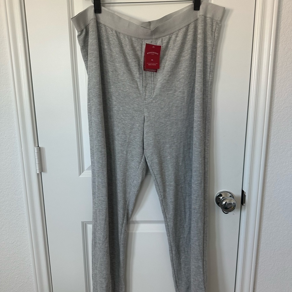 Wondershop Men's Grey Waffle Knit Sleepwear Long Johns - Picture 3 of 6